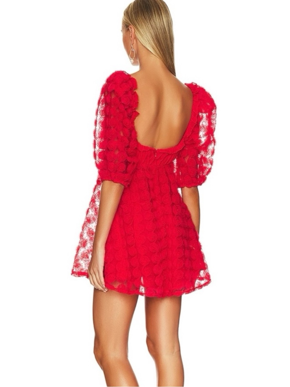 For Love & Lemons Hannah Mini Dress in Red Small - Picture 2 of 14